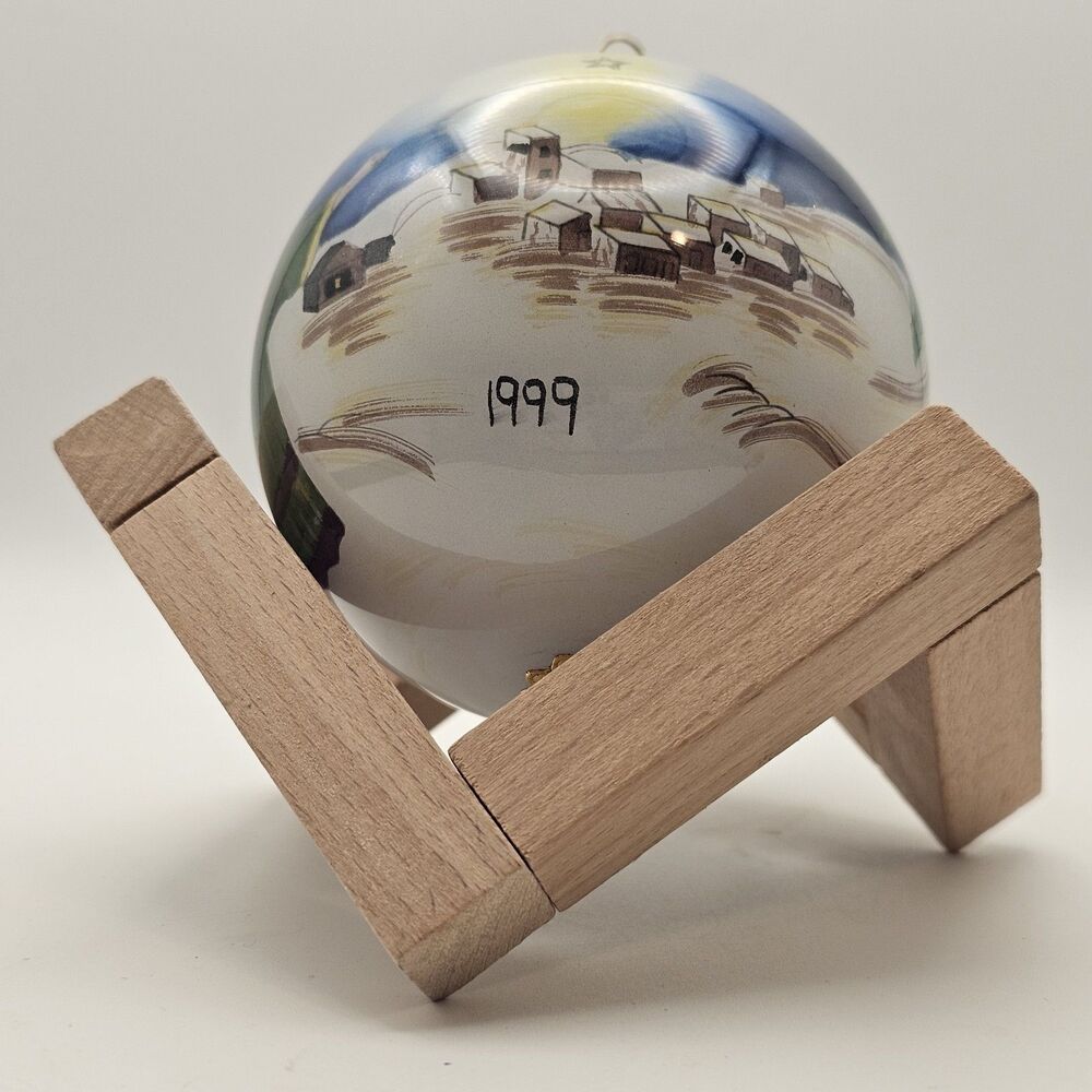 Pier 1 Li Bien (Inside Painted Fr Outside Opening) Glass Christmas Ornament '99